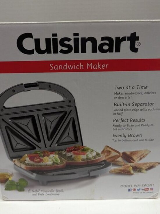 Cuisinart Other - Cuisinart 2-Slice Sandwich Maker | Nonstick Plates, Omelets & Toast